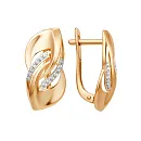 Серьги из красного золота с фианитами