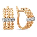 Серьги из красного золота с фианитами