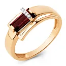 Кольцо из красного золота с гранатом