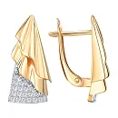 Серьги из красного золота с фианитами