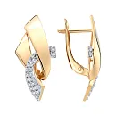 Серьги из красного золота с фианитами