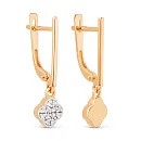 Серьги из красного золота с фианитами