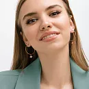 Серьги конго из красного золота с фианитами