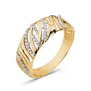 Кольцо из красного золота с фианитами