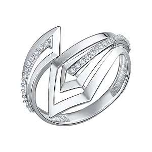 Кольцо из белого золота с бриллиантами