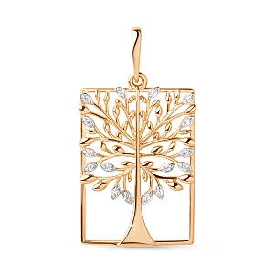 Подвеска из красного золота с фианитами