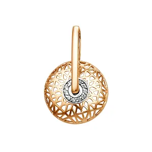 Подвеска из красного золота с фианитами