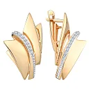Серьги из красного золота с фианитами