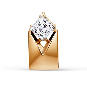 Подвеска из красного золота с фианитом