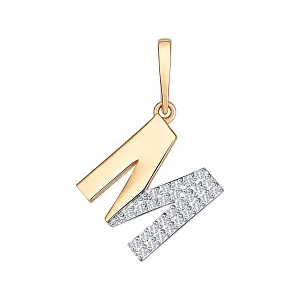 Подвеска из красного золота с фианитами