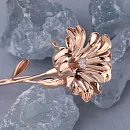 Брошь из красного золота с фианитом