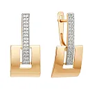 Серьги из красного золота с фианитами