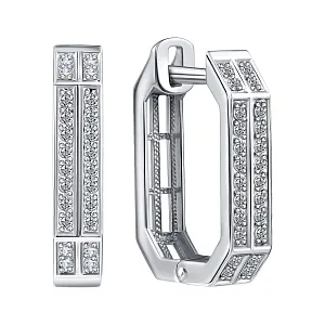 Серьги из белого золота с бриллиантами