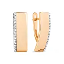 Серьги из красного золота с фианитами