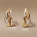 Серьги из красного золота с фианитами