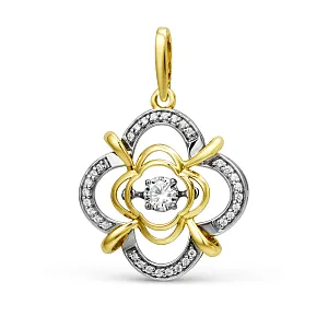 Подвеска из желтого золота с фианитами