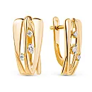 Серьги из красного золота с фианитами