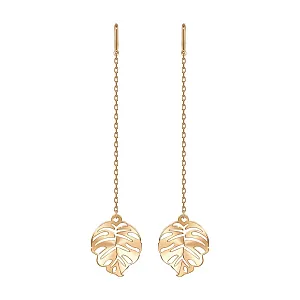 Серьги продевки из красного золота