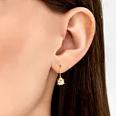 Серьги детские из красного золота с фианитами