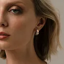 Серьги из красного золота с фианитами