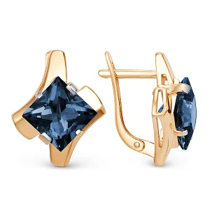 Серьги из красного золота с корундами