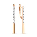 Серьги из красного золота с фианитами