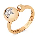 Кольцо из красного золота с фианитами