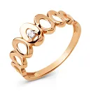 Кольцо из красного золота с фианитом