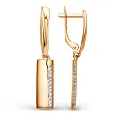 Серьги из красного золота с фианитами