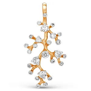 Подвеска из красного золота с фианитами