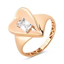 Кольцо из красного золота с фианитом