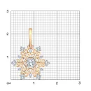 Подвеска из красного золота с фианитами