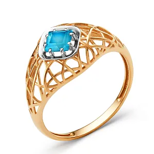 Кольцо из красного золота с лондон топазом