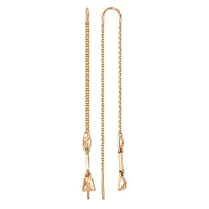 Серьги продевки из красного золота