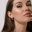Серьги из красного золота с фианитами