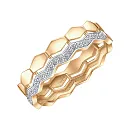 Кольцо из красного золота с бриллиантами