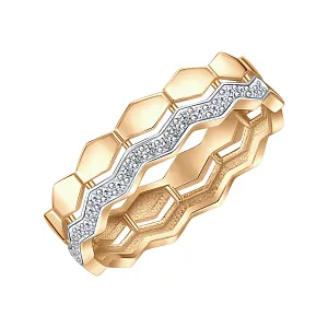 Кольцо из красного золота с бриллиантами