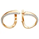 Серьги из красного золота с фианитами