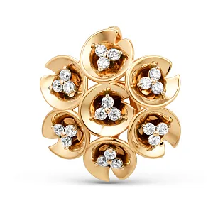 Подвеска из красного золота с фианитами