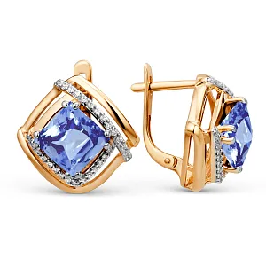 Серьги из красного золота с аметистами