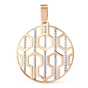 Подвеска из красного золота с фианитами