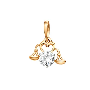 Подвеска из красного золота с фианитом