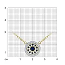 Колье из желтого золота с бриллиантами и сапфиром