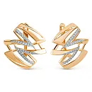 Серьги из красного золота с фианитами