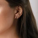 Серьги пусеты из красного золота с фианитами