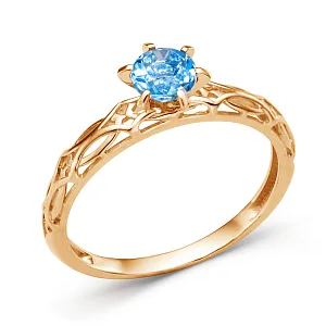 Кольцо из красного золота с swiss топазом