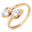 Кольцо из красного золота с фианитами