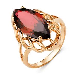 Кольцо из красного золота с корундом