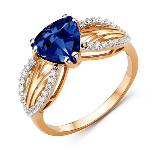 Кольцо из красного золота с корундом