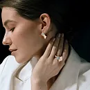 Серьги из красного золота с фианитами